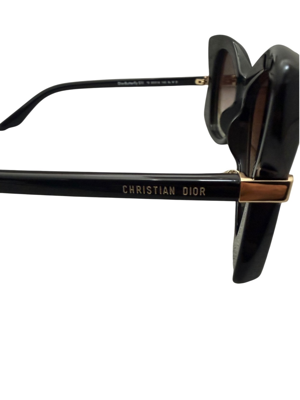 NWOT Dior Black Cat-Eye Sunglasses with Gradient Brown Lenses - Picture 4 of 10
